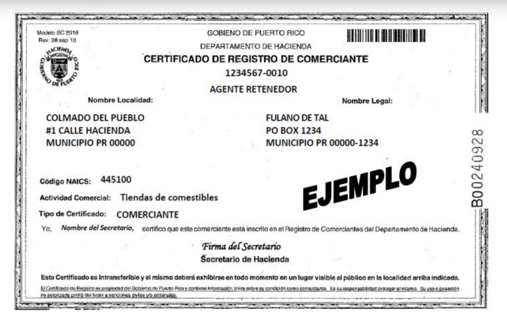 Certificado de Registro de Comerciantes 3