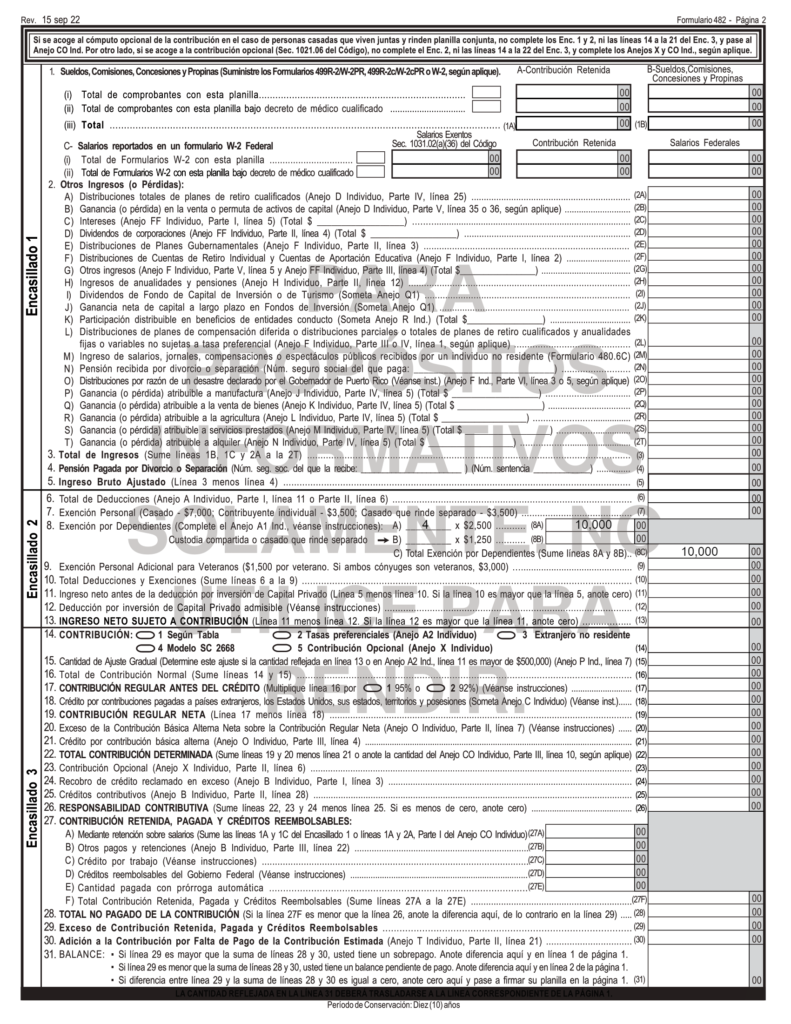 Cómo reportar los dependientes en la planilla de contribución sobre ingresos 2022 8