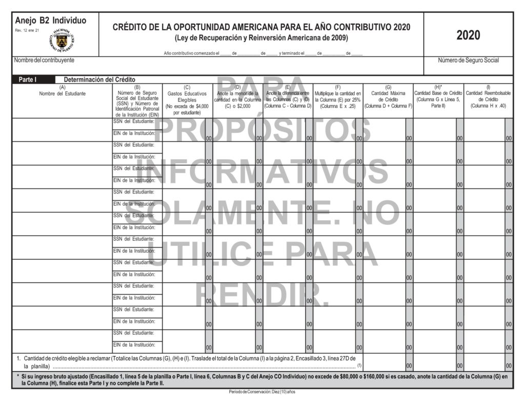 Una guía para el Crédito de la Oportunidad Americana (AOTC) 4