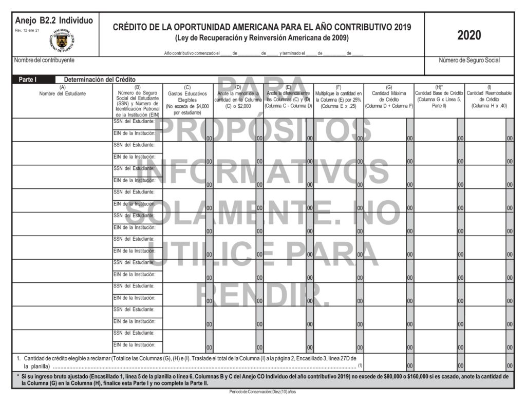 Una guía para el Crédito de la Oportunidad Americana (AOTC) 3
